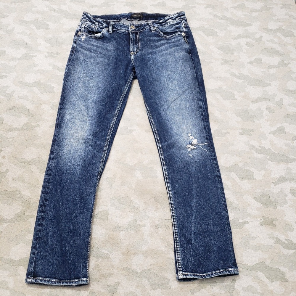 Silver Jeans Women's Straight Leg Blue Jeans